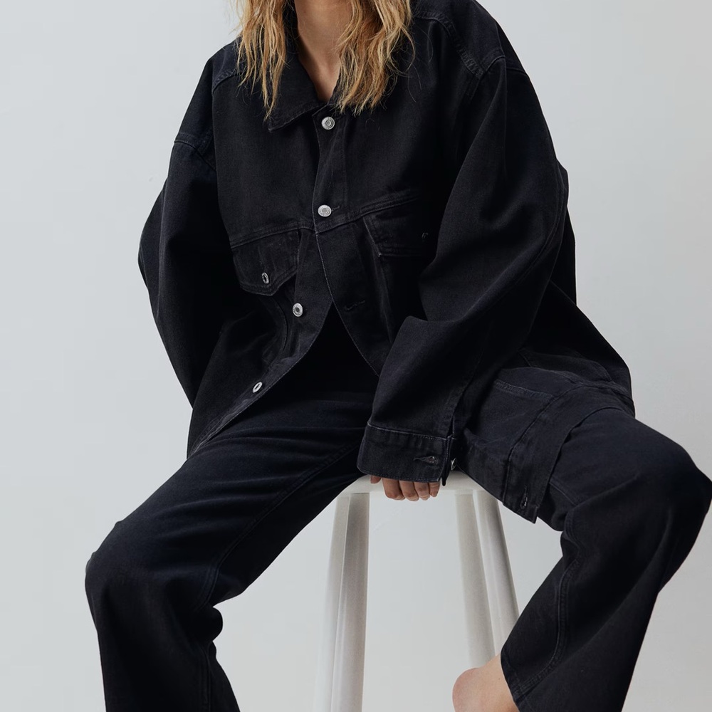 H&M Black Oversize Denim Jacket